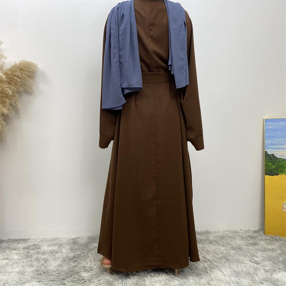 S-XXL Multi Color Available Middle East Dubai Hot Selling Clear Color Lace Up Muslim Dress