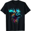 Moose Lovers Colorful Pop Art Beautiful Moose T-Shirt