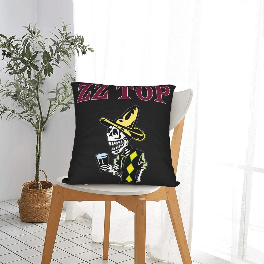 Band Zz Top Pillow Cover Soft Cushion Cover Novelty Pillow Case For Couch Sofa Bedroom