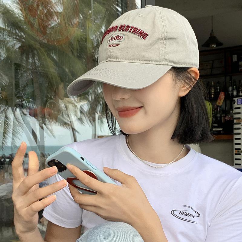 Baseball Cap Women's Wide Hat Brim and Widen Baseball Cap Japanese Simple Big Head Circumference Versatile Hat