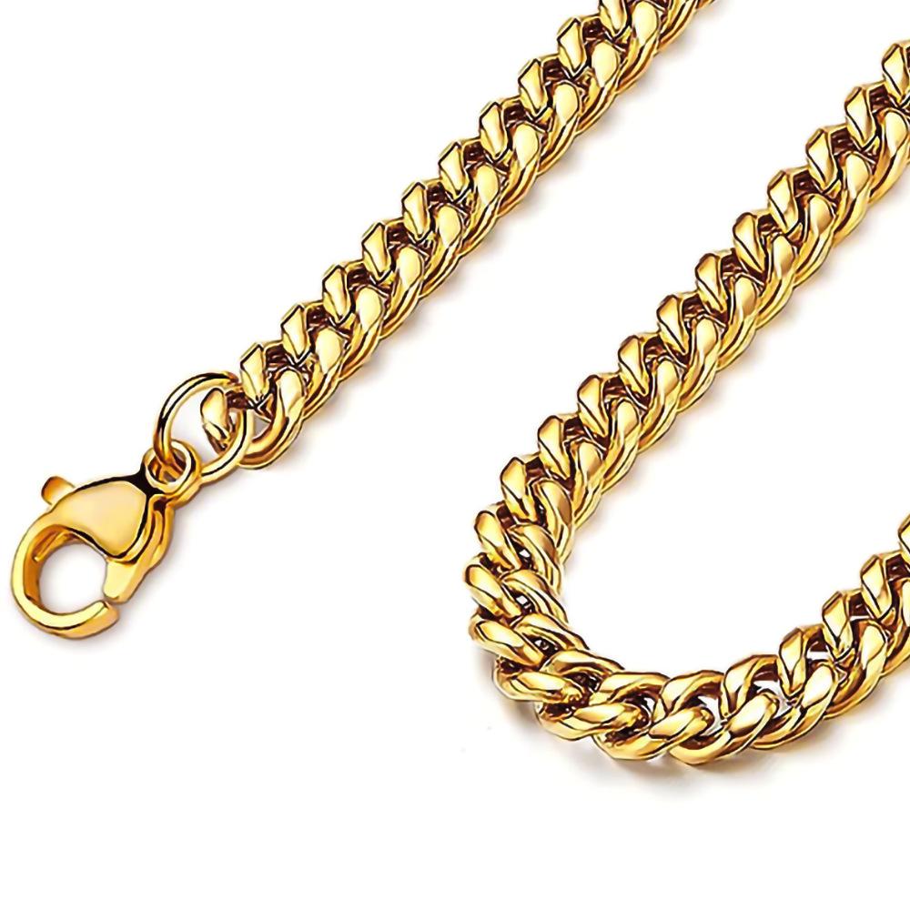 Men's Thick Stainless Steel Cuban Link Chain Bracelet/Necklace
