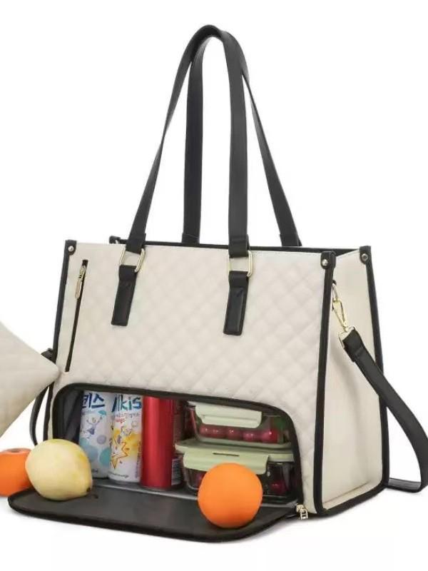New Arrival: Insulated Lunch Bag - Large Capacity, Two-in-One Tote for Office Workers