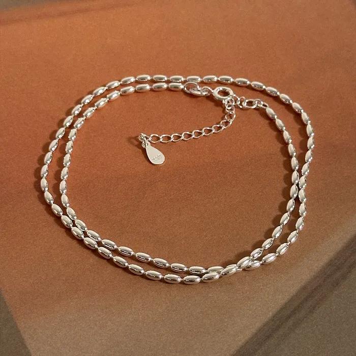 925 Silver Simple Oval Chain Necklace