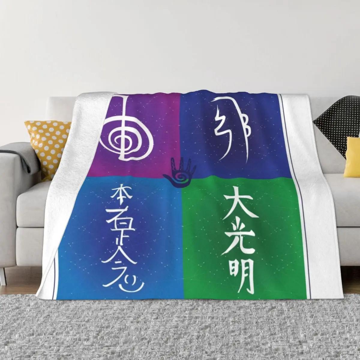 

Reiki Symbols Throw Blanket fluffy blanket Thin Blanket Fluffy Soft Blankets Soft Plush Plaid 30x40in