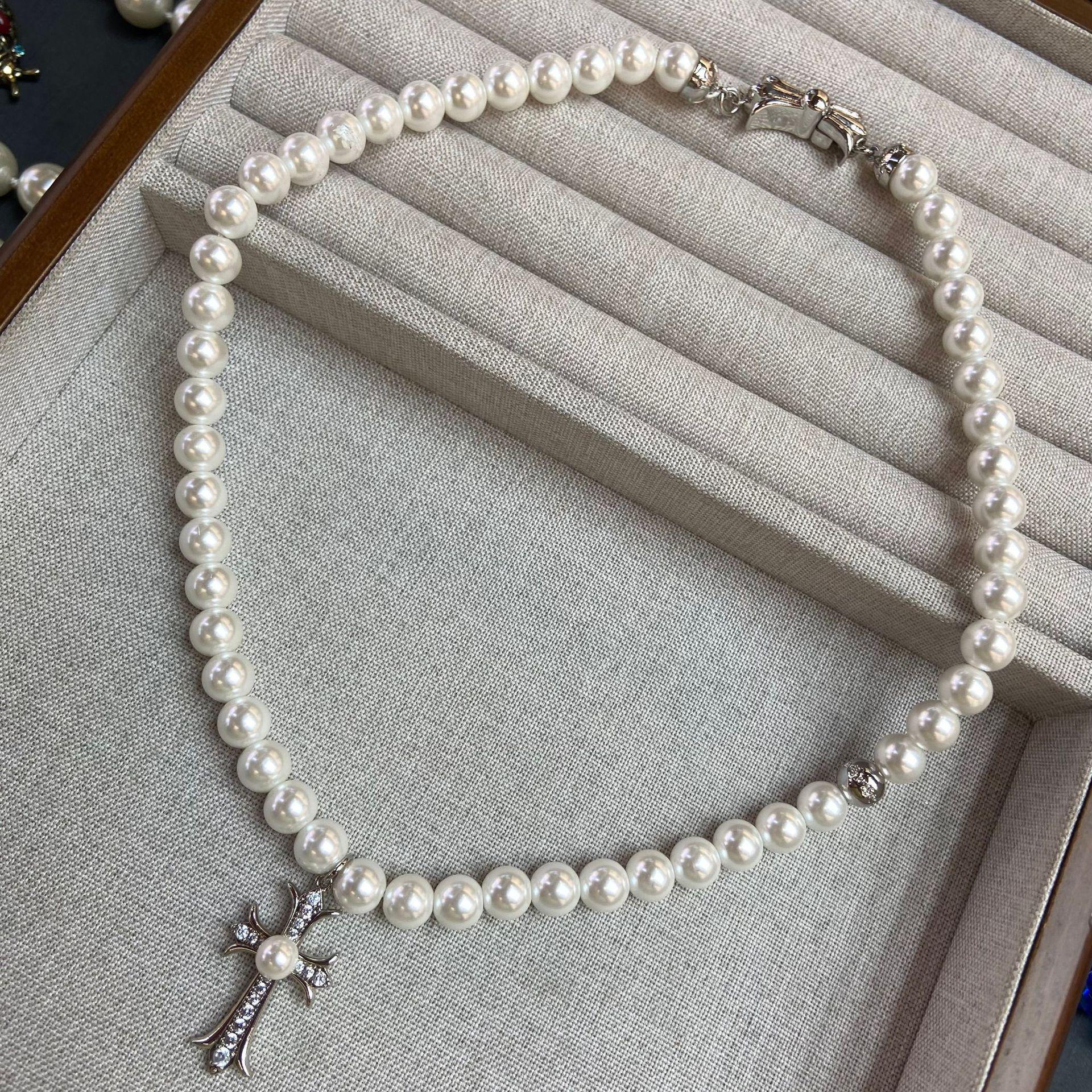 

Ожерелье и серьги Chrome Hearts Star Cross с жемчугом - Элегантный, Универсальный, Роскошный дизайн