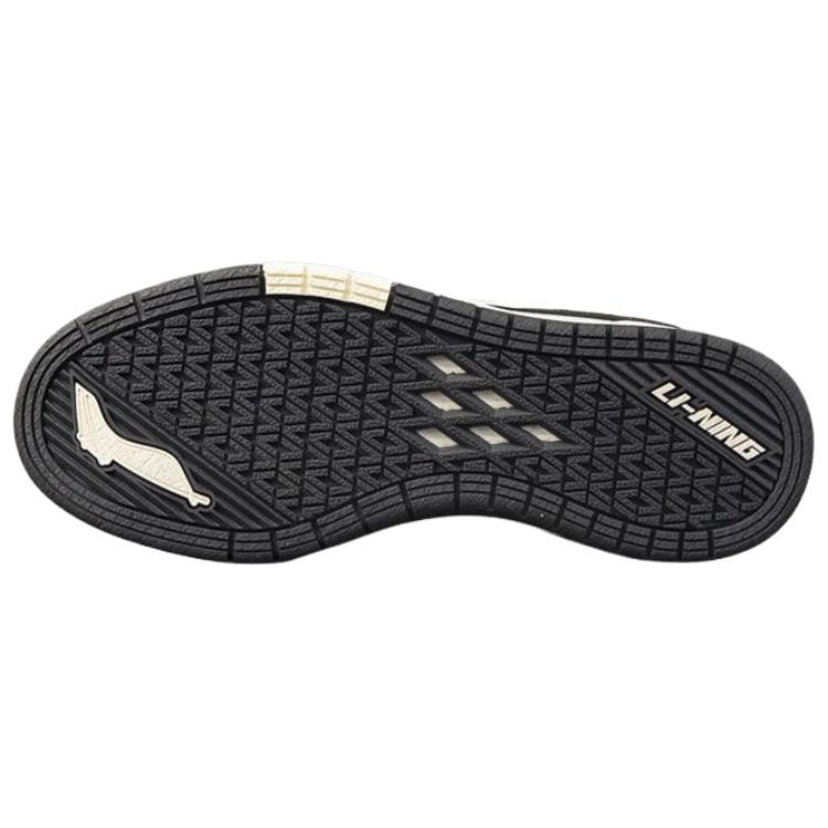 Li Ning Wave PROS Abrasion Resistant Slip Resistant Low top Skateboard Shoes Women's Black White AEPV036-2