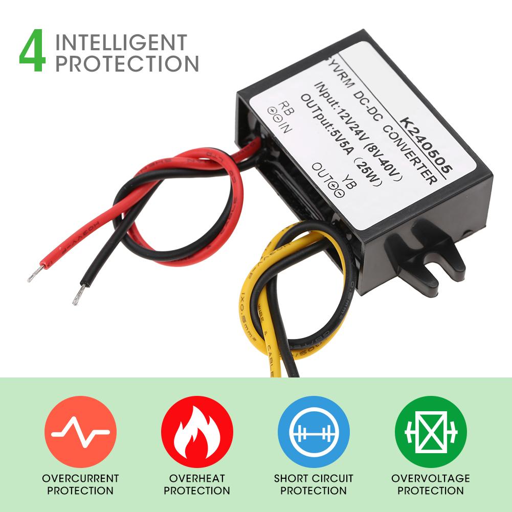 12V 24V to 5V 5A DC DC Buck Converter Step Down Power Supply Module