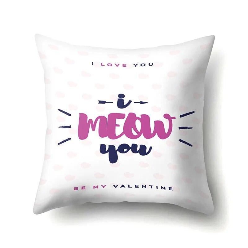 Valentine's Day Letter Love Pattern Printed Pillow Cover Sofa