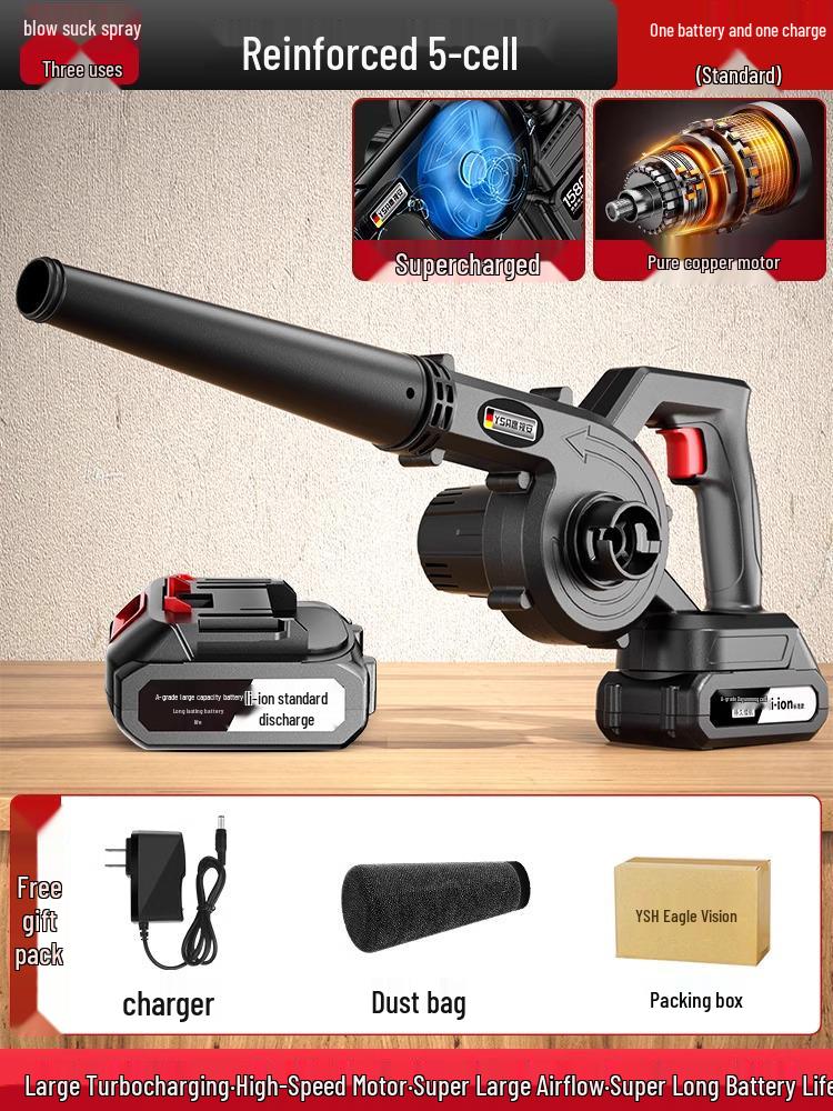 Eagle Vision Rechargeable High-Power Hair Dryer & Dust/Snow Blower with Lithium Battery for Home and Car Use