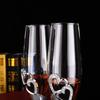 Copas de Vino para Boda Hechas a Mano Flautas para Brindar Novios Accesorios de Boda Regalo de San Valentín(Corazones Dorados, Juego de 2)