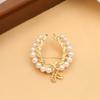 1pc Elegant Model Pearl Gold Branch Flower Wreath Brooch Showcases Retro Noble Temperament Adding Elegant Charm To Dressing
