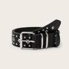 Solid Fashionable Color Star And Rivet Decor Women Casual Belt For Daily Use