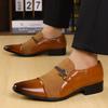 Fashion Designer Men's Pointed Suede Patchwork Wedding Shoes Male Slip On Loafers Formal Dress Footwear Zapatos Hombre