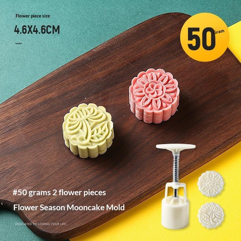 1 Set Diy Mooncake Mold Plastic Hand Press Pastry Mold Mung Bean Cake Embossing Kitchen Baking Tool Cookie Moon Cake Cutter