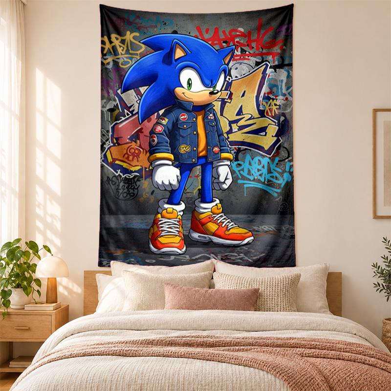 Sonic Tapestry Highquality for Decorating Living Room Bedroom Dorm Walls Ideal As Bedroom Wallart Orholiday Gift