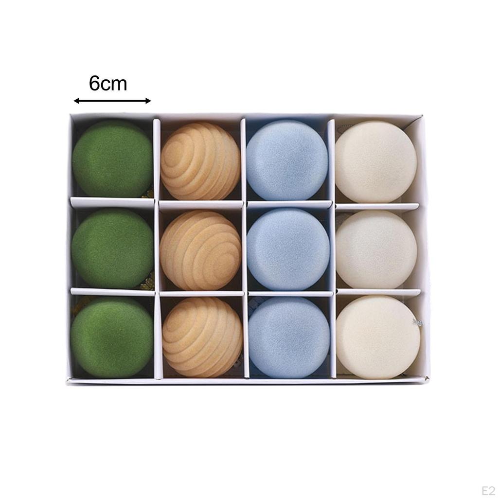 12 Pieces Christmas Ball Ornaments Set Charm Pendants 6cm Decorative Xmas Tree Decor for Wreath