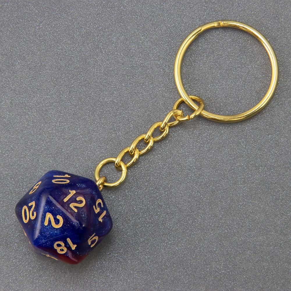 Galaxy D20 Dice Keychain Fashion Keyring Ornament Key Chain Pendant Men Kids Toys Gifts
