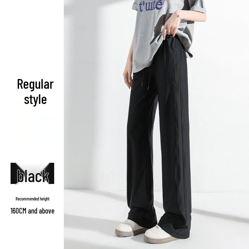 

Ice Silk High Waist Wide Leg Pants - Women s Summer 2025 Quick-Drying Narrow Straight Leg Small