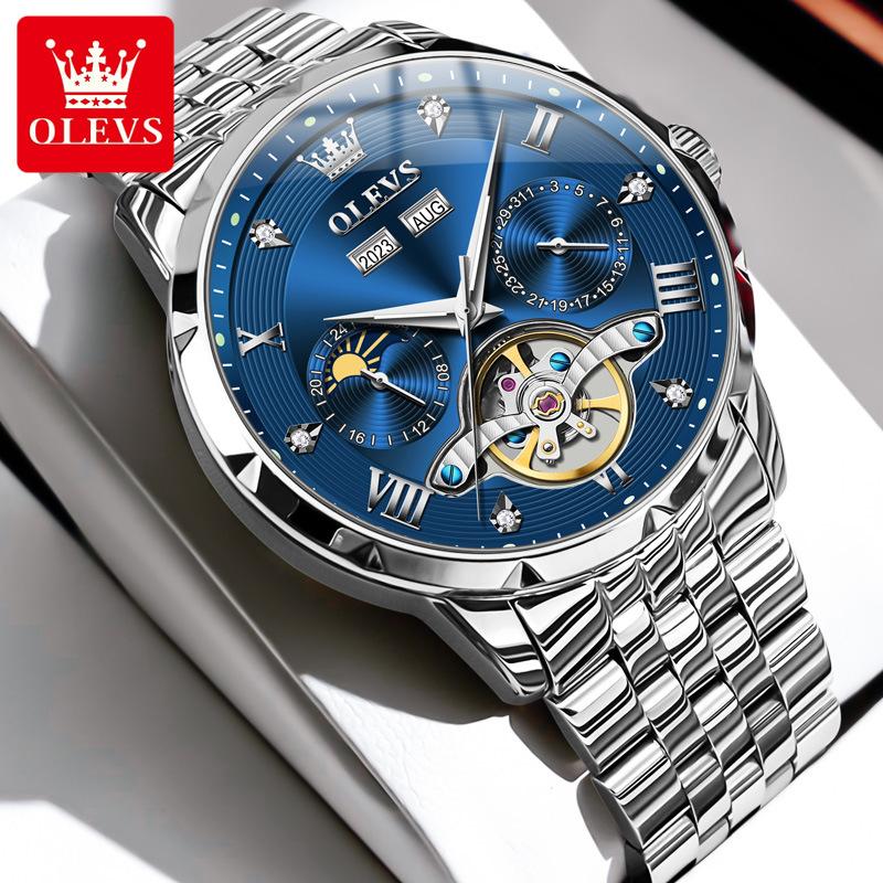 OLEVS Brand Multi-functional Men's Watch Luminous Waterproof Automatic Mechanical Watch Men's Watch