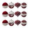 12PCS Christmas Ball Ornaments Glittering Red Green Decorative Ball Christmas Tree Ornaments for Home Wall Living Room House