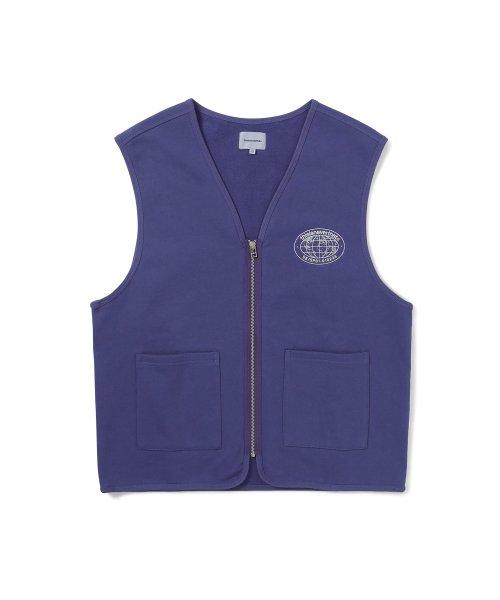 Thisisneverthat Zip Sweat Vest Purple Blue S