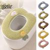Hygienic Handle Toilet Seat Pad Soft Plush Cover for Autumn Winter Cute Washable Warmer with Zipper Closure Decorative Bathroom Thickened