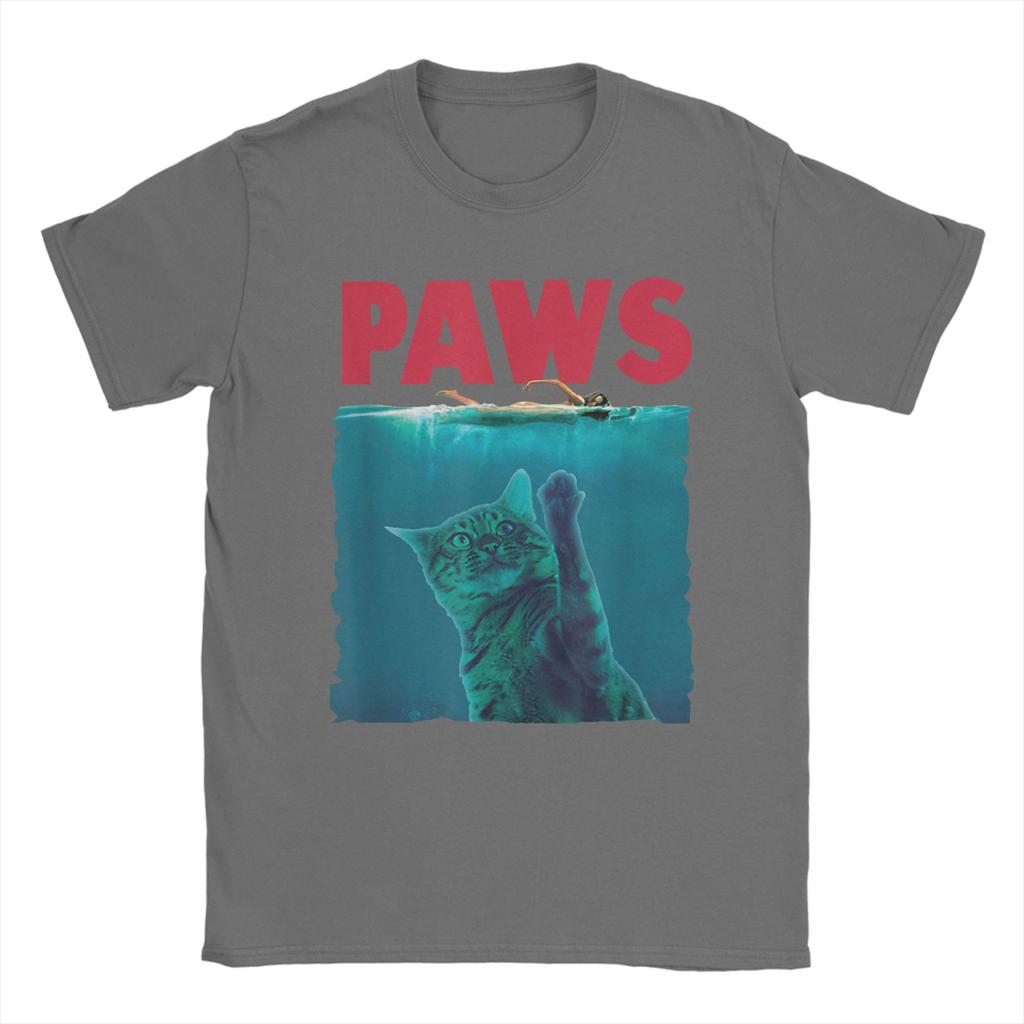 Paws Kitten Parody Funny Cat T Shirt Men 100 Cotton Cool TShirt O Neck  Tees Short Sleeve Clothes Gift Idea