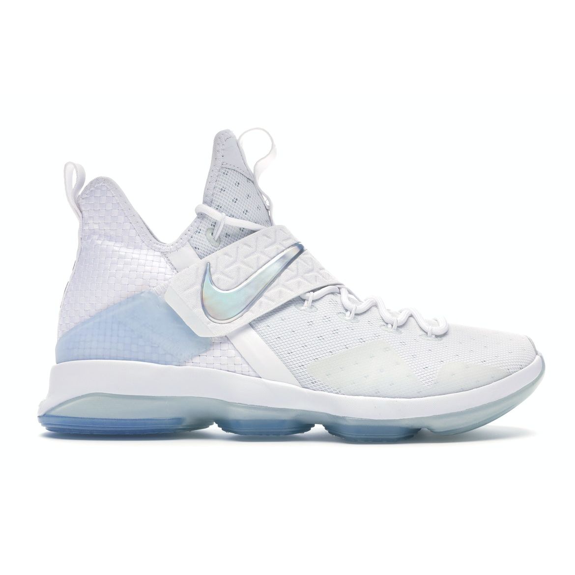 

Nike Мужские кроссовки LeBron 14 Time to Shine Белый металлик-серебристый-ледяной 860631-900