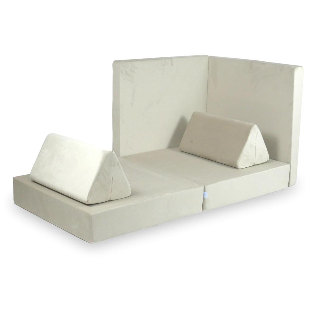 Montessori Comfort Velvet Ecru Play Sofa
