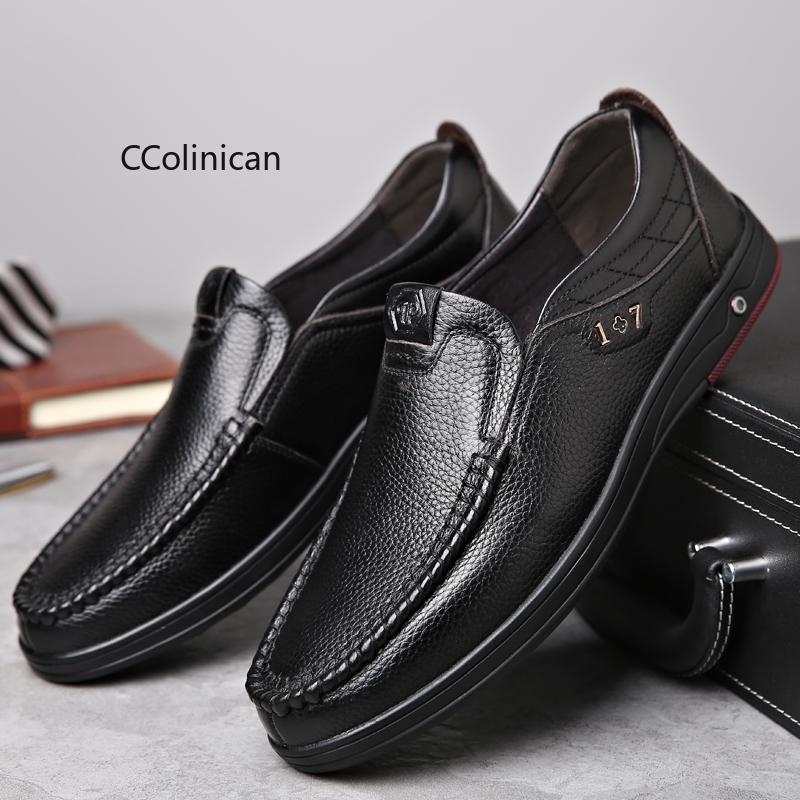 Leisure Handmade Genuine Leather Loafers Men's Shoes Formal Business Design Luxury Shoe Man Casual Genuine Leather Shoes