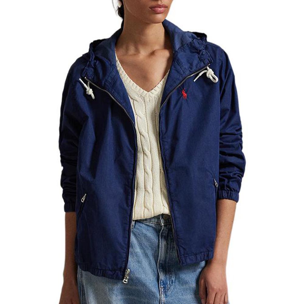 Polo Ralph Lauren Cotton Loose Fit Hooded Jacket Women Jackets Dark-Blue WMPOOTWN5A20089-410