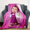 1pc Masha and the Bear Outdoor Blanket Lightweight Flannel, Soft & Warm, All Season Use for Sofa, Outdoor, Camping, Living Room, Office, Chair