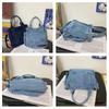 Denim Bags For Women Large Shoulder Bag With Zipper Jeans Shopping Bag Canvas Messenger Bag Satchel Eco Bag Korean Handbags