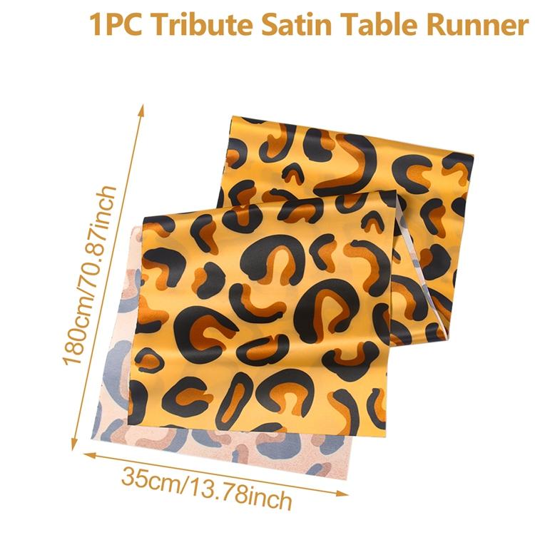 Animal Leopard Print Table Runner Cow Cheetah Table Cover Jungle Safari Wild One Birthday Party Supplies Kids 1st Party Decors