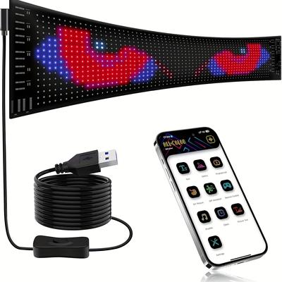 Programmable LED Display, LED Car Logo, APP Control Scrolling LED Logo LED Matrix Panel, Suitable for Car Shop, Hotel, Festival