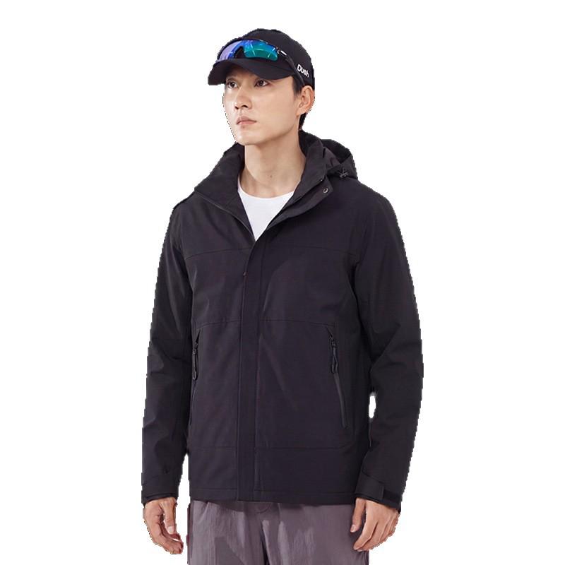 Fluoride-Free National Standard Hooded Mountaineering Jacket: Single-Layer Outdoor Windproof, Waterproof, Snowproof Outerwear with Printed Logo
