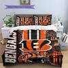 Cincinnati Bengals Pattern Bedding Set Quilt Cover Pillowcase Home Decor Gift (1 * duvet cover + 2 * pillowcase, without core)