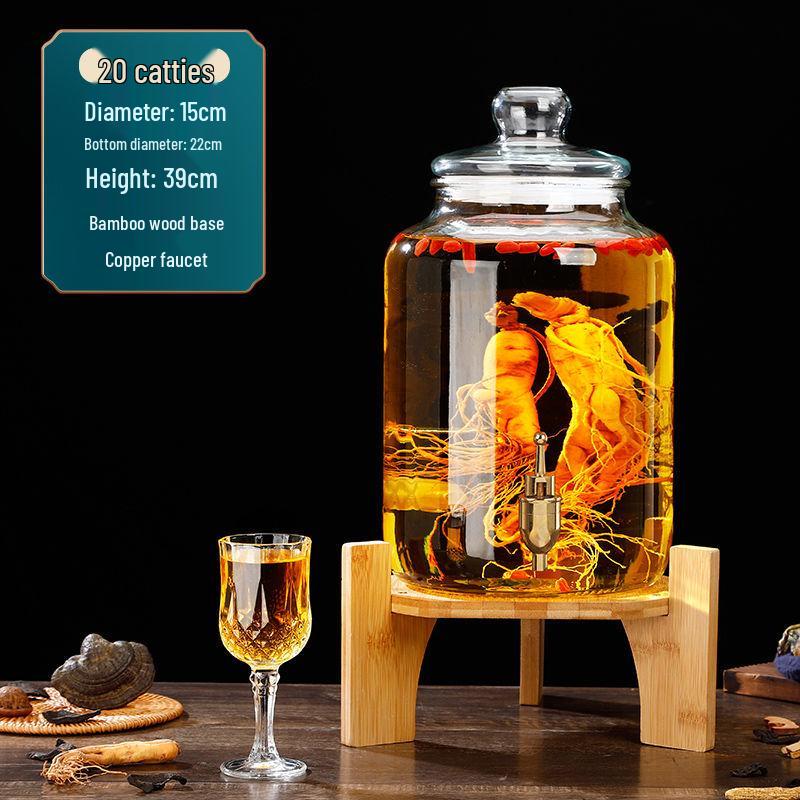 Glas-Infusionsbehälter mit Zapfhahn: 10-20 Jin Versiegelte Enzym- und Kimchi-Weinlagerung