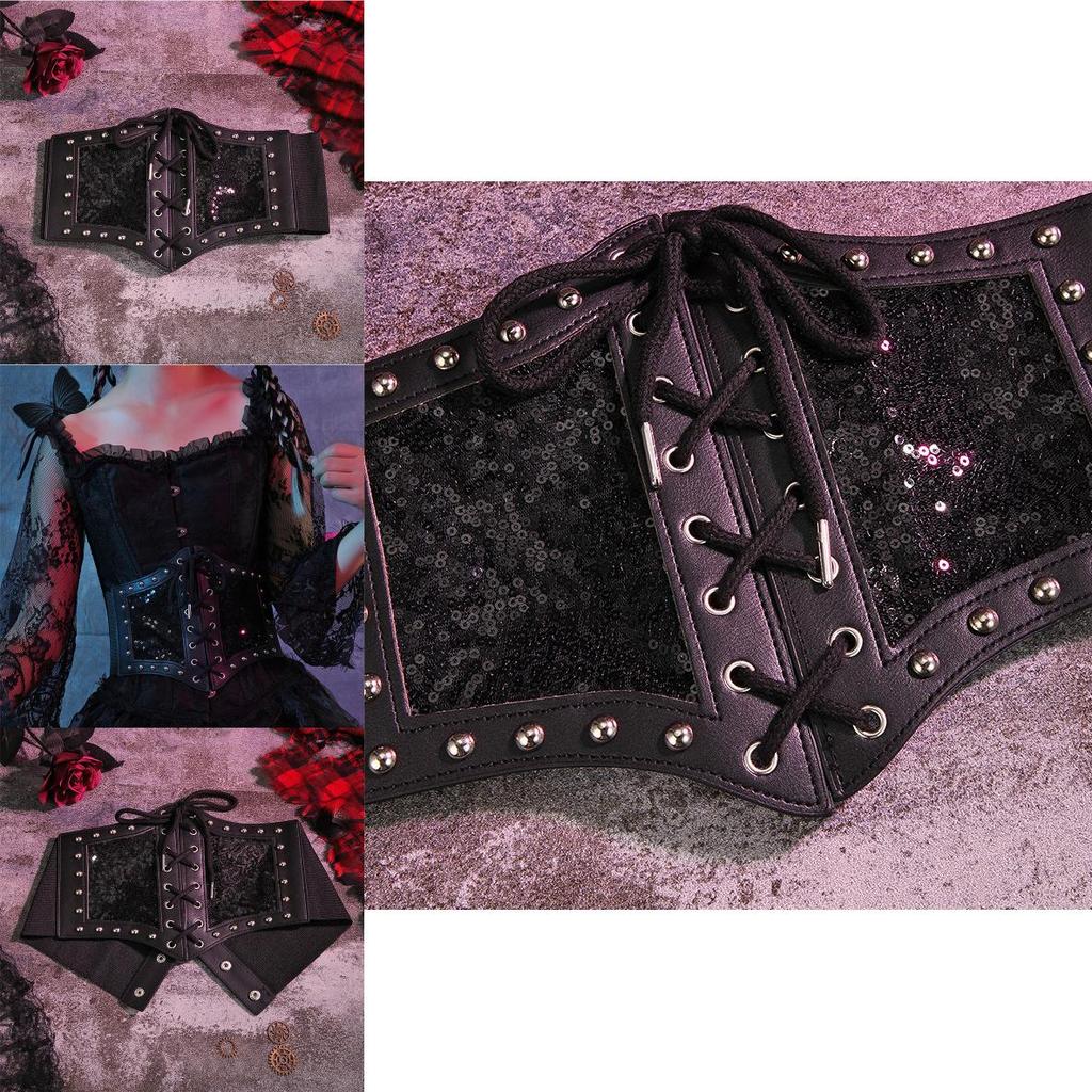 Faux Leather Waist Cincher With Alloy Buckle For Retro Fashion And Body Shaping