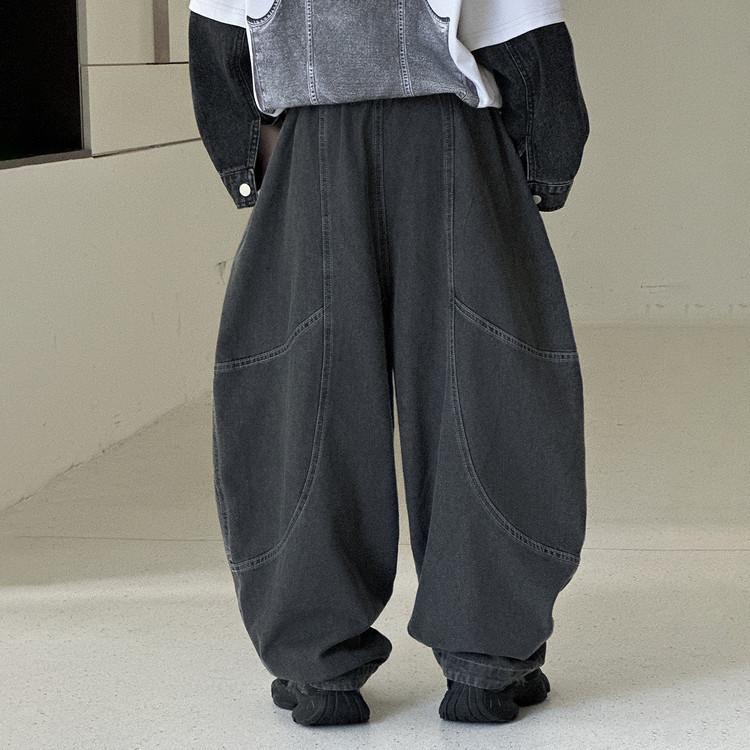 Dziecięce dżinsowe spodnie scimitar: Punkowe haftowane proste nogawki na wiosnę i jesień 2025 - Modna moda chłopięca.