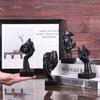 Black Abstract Thinker Figurine Set of 4, Home Art Face Small Statue for Accents Decor Women Bedroom Shelf Bookcase Room Desk, TV Stand, Coffee Table