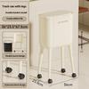No-Bend High-Leg Trash Can With Press-To-Open Lid - Large Capacity Oval Kitchen & Living Room Bin, Durable Plastic