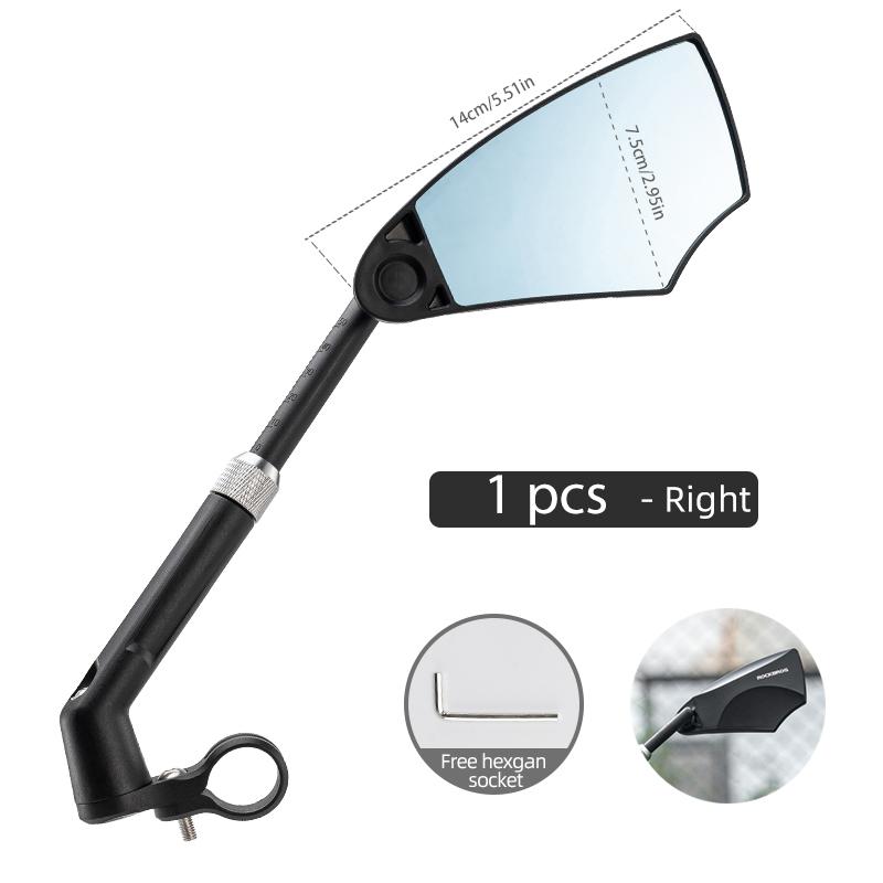 ROCKBROS Local Shipping Universal Bike Rearview Mirror 360° Adjustable Bicycle Mirror For Mountain Road Bike Motorcycle Mirror Right Mirror