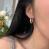 925 Silver Round Hoop Earrings for Women Fashion Chunky Circle Earrings Hypoallergenic Party Jewelry Gift