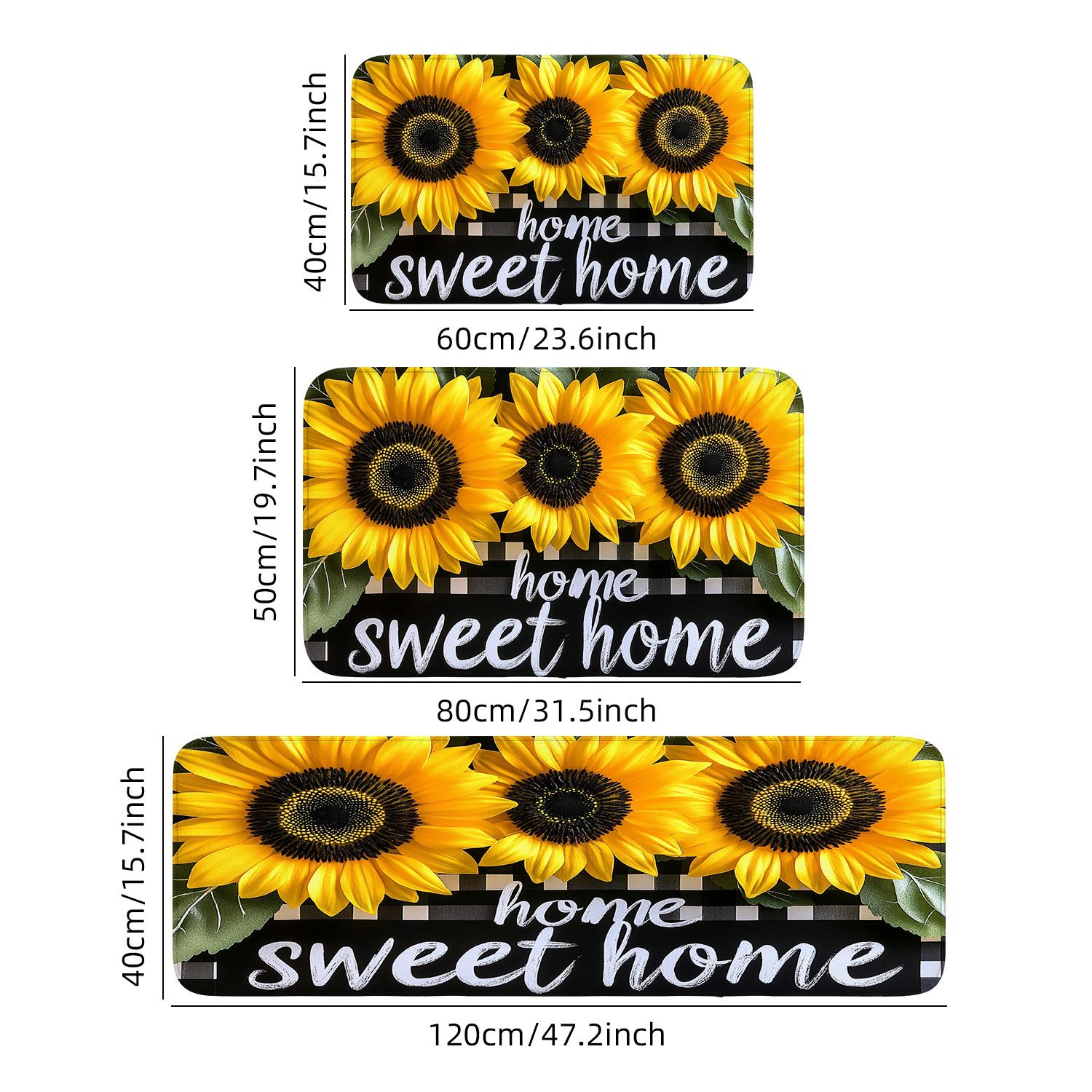 

1 super absorbent sunflower printed floor mat with non-slip rubber backing door mat, quick-drying soft carpet, very suitable for 40CMx60CM