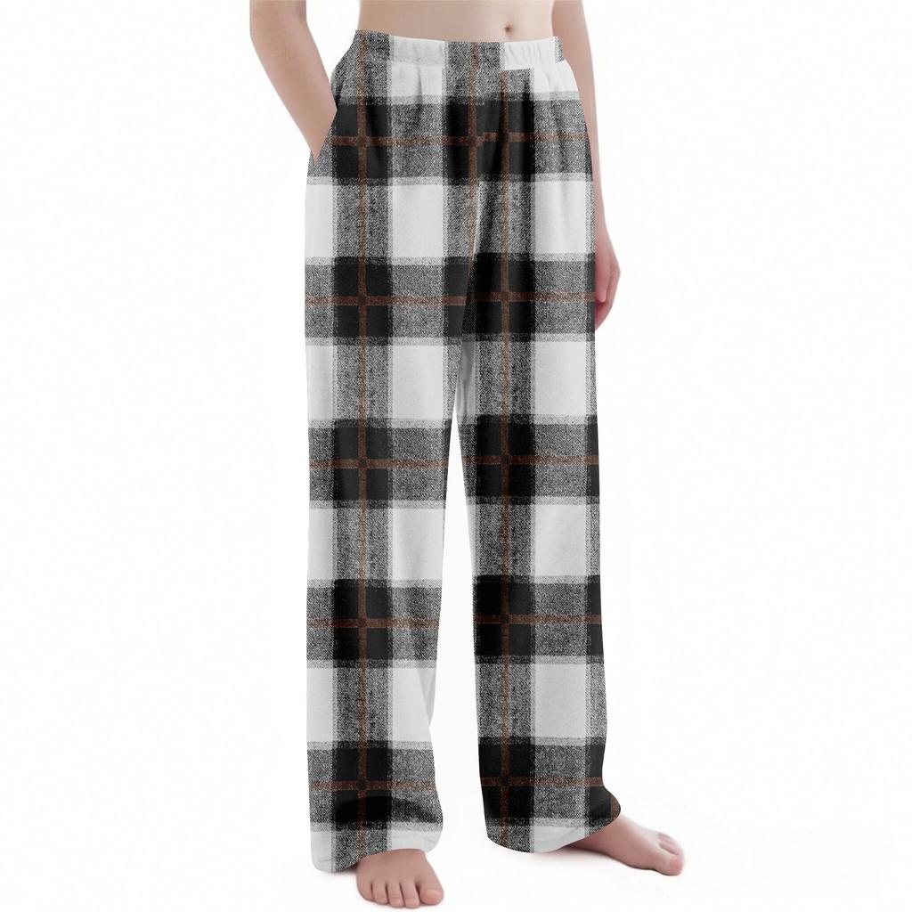 Kinder Weihnachten Karomuster Hose Plüsch Freizeithose