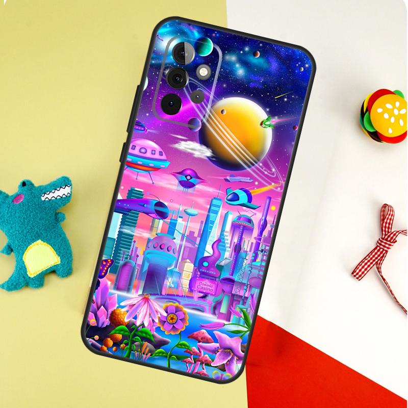 Moon Stars Space For Samsung Galaxy A53 A33 A13 A54 A34 A14 A55 A35 A15 A05 A06 A16 A22 A32 A52 Phone Case