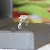 Ball Flower Vine Gorgeous Chinese Style Female Imitation Diamond Ring Marriage Proposal Group Inlaid Square Stone Carat Ring