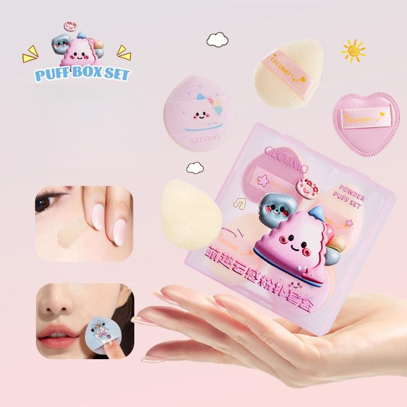 5Pcs Flocking Sponge Makeup Fixing Concealer Finger Puff Funny Cloudy Puff Set Box Soft Skin Dry Wet Dual Purpose Air Cushion