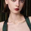 Elegant 14K Gold-Plated Sterling Silver Heart Pendant Necklace with Zircon